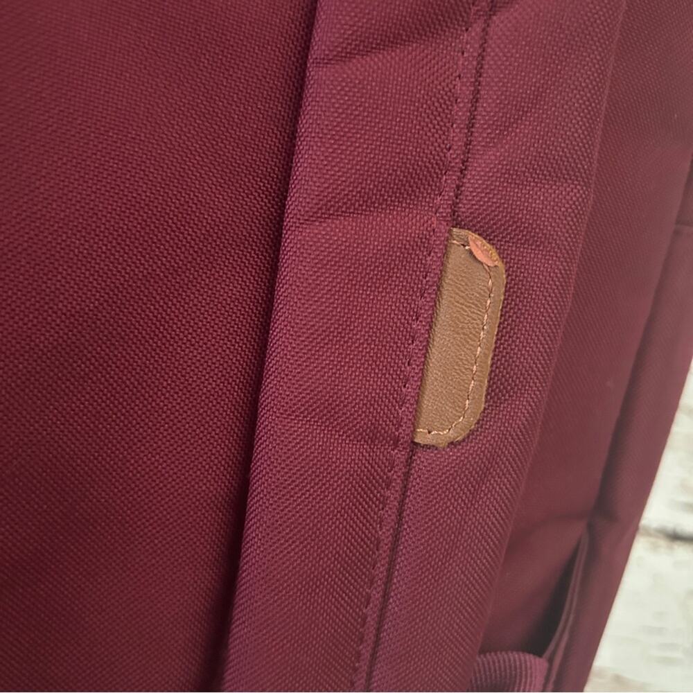 HERSCHEL SUPPLY CO Pop Quiz Backpack Burgundy Tan Laptop Sleeve Academia - Picture 9 of 9